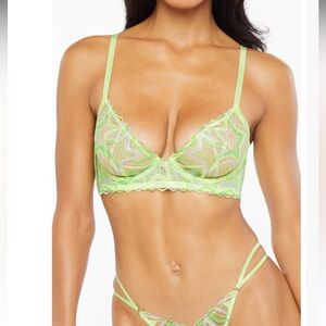 NWOT SAVAGE X FENTY SHINING STAR EMBROIDERED UNLINED DEMI BRA Size 32D